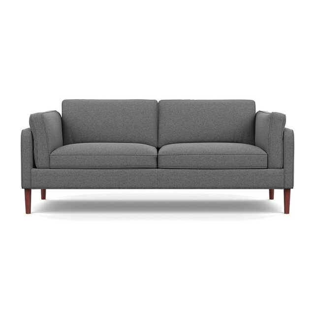 Heal's Sonno 3 Seater St Moritz Wool Light Grey Walnut Feet