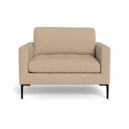 Heal's Eton Loveseat Capelo Linen-Cotton Bamboo Black Feet