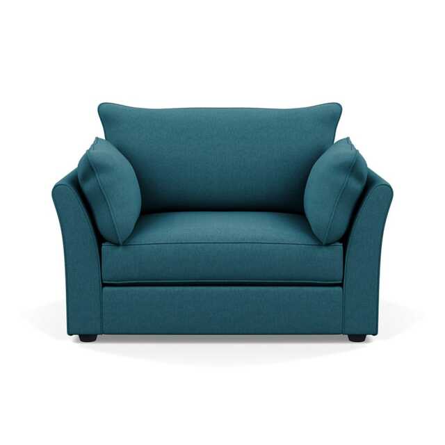 Heal's Tailor Loveseat Brushed Cotton Cadet Black Beech Feet