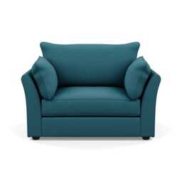 Heal's Tailor Loveseat Brushed Cotton Cadet Black Beech Feet