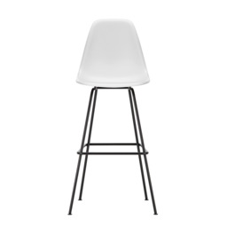 Vitra Eames Plastic Stool RE High Cotton White Basic Dark Powdered Legs