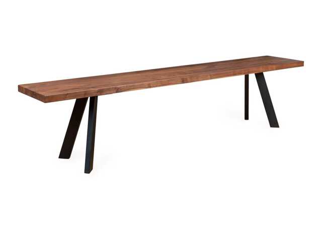 Heal's Madrid Bench 200x35cm Oiled Walnut Straight Edge Not Filled