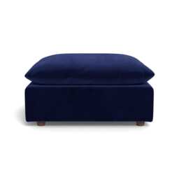 Heal's Astrid Ottoman Smart Luxe Velvet Midnight Walnut Stained Beech Feet