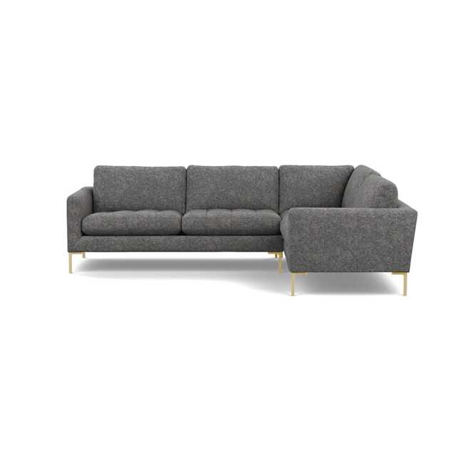 Heal's Eton Right Hand Facing Corner Sofa Melton Wool Shale Brass Feet