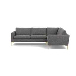 Heal's Eton Right Hand Facing Corner Sofa Melton Wool Shale Brass Feet
