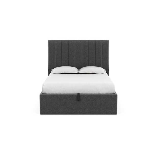 Heal's Lift Storage Divan Double Melton Wool Granite Black Feet