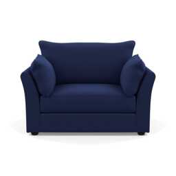 Heal's Tailor Loveseat Melton Wool New Navy Black Beech Feet