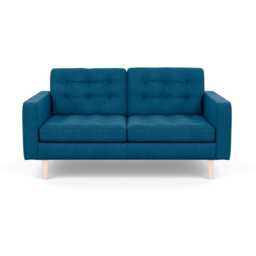 Heal's Hepburn 2 Seater Sofa St Mortitz Wool Teal Natural Feet