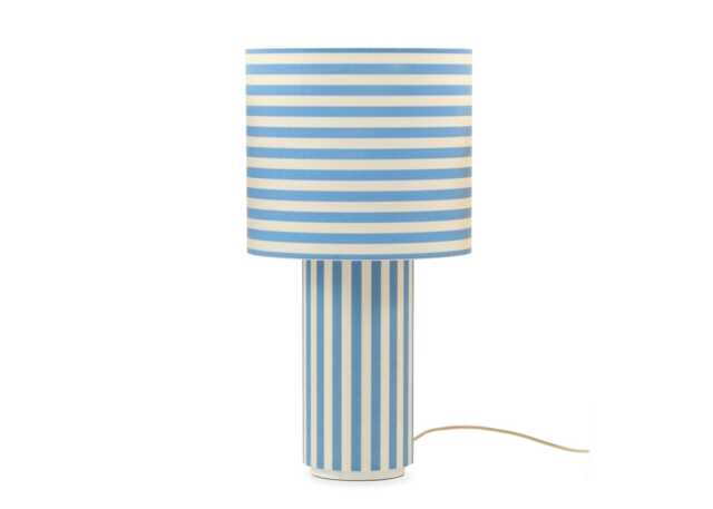 Heal's Raie Fabric Table Lamp Blue/White