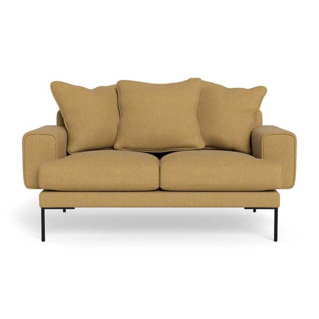 Heal's Torrington 2 Seater Sofa Boucle Tweed Citrine Black Feet