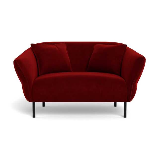 Heal's Alto Loveseat Smart Luxe Velvet Mulberry Black Feet - image 1