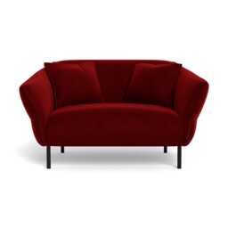 Heal's Alto Loveseat Smart Luxe Velvet Mulberry Black Feet - thumbnail 1