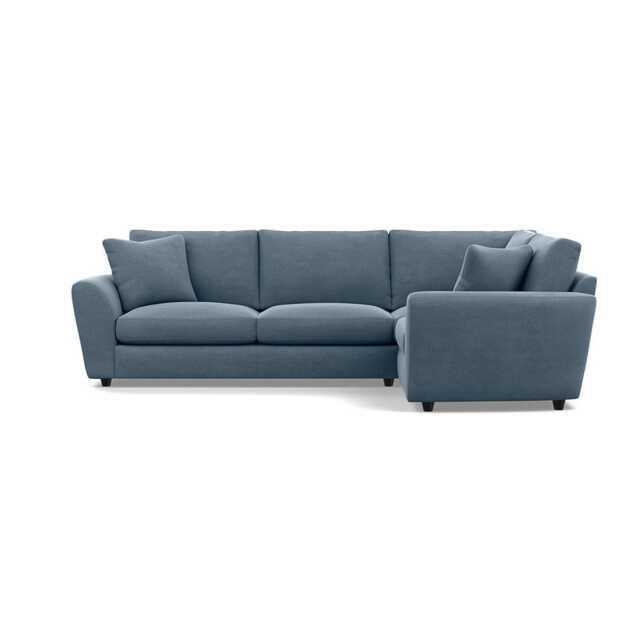 Heal's Snooze RHF Corner Sofa Capelo Linen-Cotton Mineral Black Feet