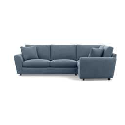 Heal's Snooze RHF Corner Sofa Capelo Linen-Cotton Mineral Black Feet
