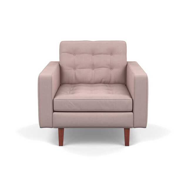 Heal's Hepburn Armchair Siena Cotton Dusky Pink Walnut