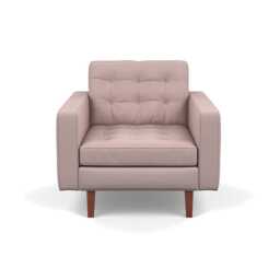 Heal's Hepburn Armchair Siena Cotton Dusky Pink Walnut