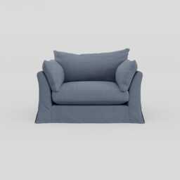 Heal's Tailor Loose Cover Loveseat Capelo Linen Mineral Natural Beech Feet