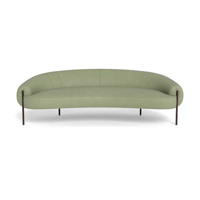 Heal's Isola 3 Seater Sofa Siena Cotton Pistachio Bronze Feet
