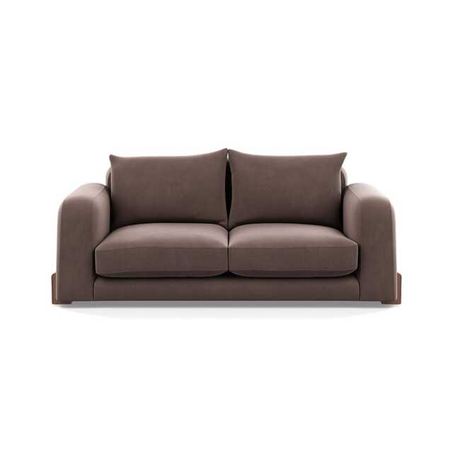 Heal's Nuvola 3 Seater Sofa Smart Velvet Mouse Walnut Stained Feet