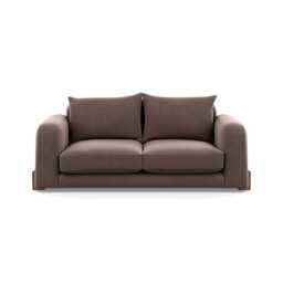 Heal's Nuvola 3 Seater Sofa Smart Velvet Mouse Walnut Stained Feet