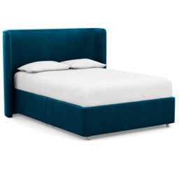 Heal's Deep Divan King 2 Footend & 2 Continental Velvet Teal - thumbnail 1