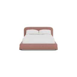 Heal's Nuvola Double Bed Smart Luxe Velvet Dusky Pink Walnut Stained Oak Feet - thumbnail 2