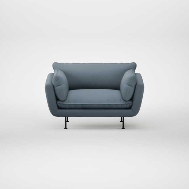 Heal's Allora Loveseat Smart Cotton Linen Celestial Black Feet