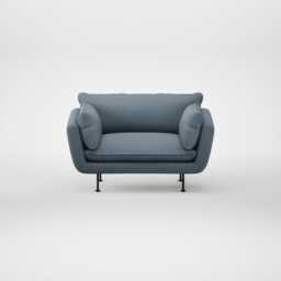Heal's Allora Loveseat Smart Cotton Linen Celestial Black Feet