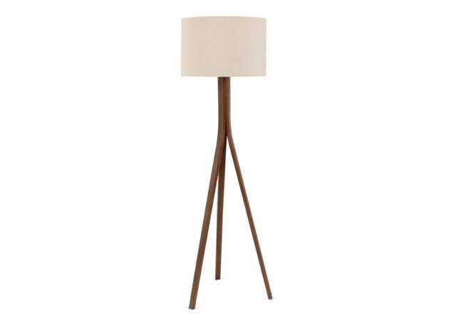 Heal's Baxter Wooden Floor Lamp with Shade Dark Wood