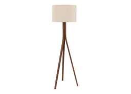 Heal's Baxter Wooden Floor Lamp with Shade Dark Wood
