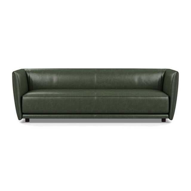Heal's Valley 4 Seater Sofa Stonewash Vintage Green Walnut Stain Feet - image 1