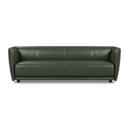 Heal's Valley 4 Seater Sofa Stonewash Vintage Green Walnut Stain Feet