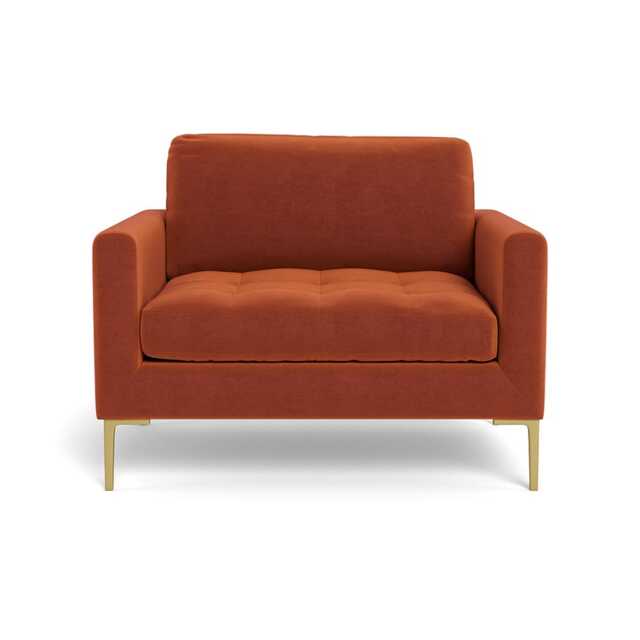 Heal's Eton Loveseat Cotton Velvet Russet Brass Feet