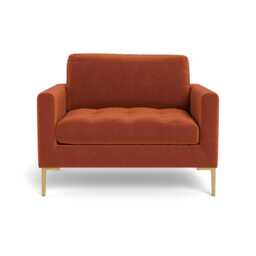 Heal's Eton Loveseat Cotton Velvet Russet Brass Feet