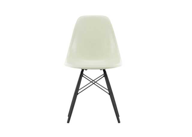 Vitra Eames Fibreglass Chair DSW Eames Parchment 30 Black Maple 05 Glides - image 1