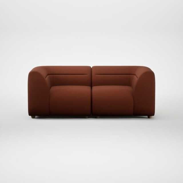 Heal's Lilli 2 Seater Sofa Smart Cotton Linen Rust Natural Feet - image 1