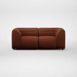 Heal's Lilli 2 Seater Sofa Smart Cotton Linen Rust Natural Feet