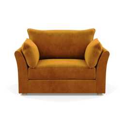 Heal's Tailor Loveseat Smart Luxe Velvet Cognac Natural Beech Feet