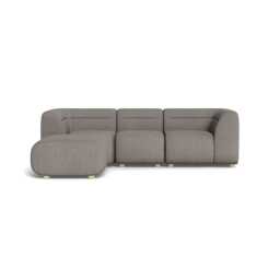 Heal's Lilli Left Hand Facing Corner Sofa Broadweave Pebble Natural Beech Feet