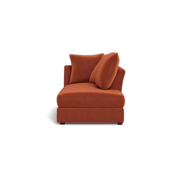 Heal's Tailor Chaise Unit RHF Cotton Velvet Russet Black Feet