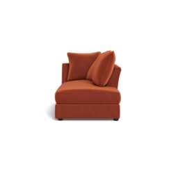 Heal's Tailor Chaise Unit RHF Cotton Velvet Russet Black Feet