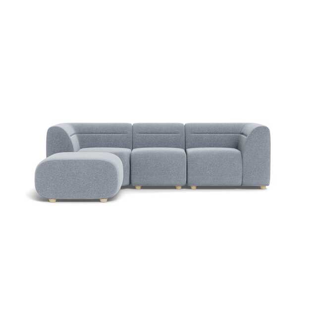 Heal's Lilli Left Hand Facing Corner Sofa Boucle Steel Natural Beech Feet