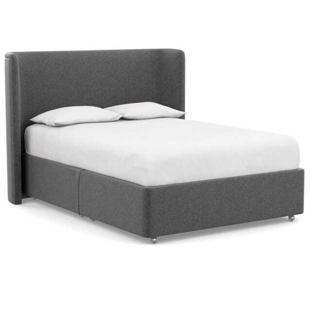 Heal's Deep Divan King 2 Footend Melton Wool Granite - image 1