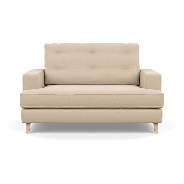 Heal's Mistral Loveseat Brushed Cotton Oat Natural Feet