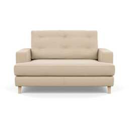 Heal's Mistral Loveseat Brushed Cotton Oat Natural Feet