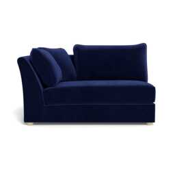 Heal's Tailor Large Curved Left Hand Facing Corner Unit Smart Luxe Velvet Midnight Natural Feet