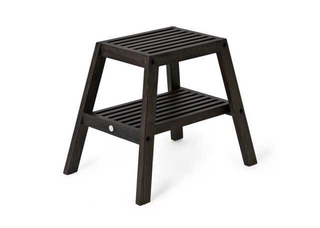 Wireworks Slatted Stool Dark Oak - image 1