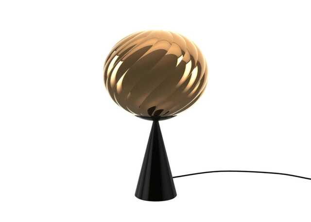 Tom Dixon Whirl LED Cone Fat Table Lamp Gold/Black