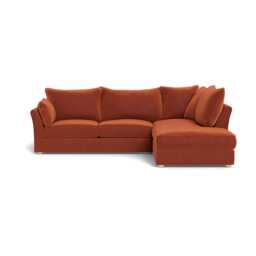 Heal's Tailor Right Hand Facing Corner Sofa Cotton Velvet Russet Natural Feet