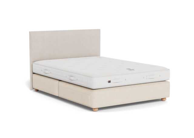 Vispring Elite Medium Tension Divan King Tk590 Chain Weave Fawn 750 Bun Feet 2 Footend Drawers